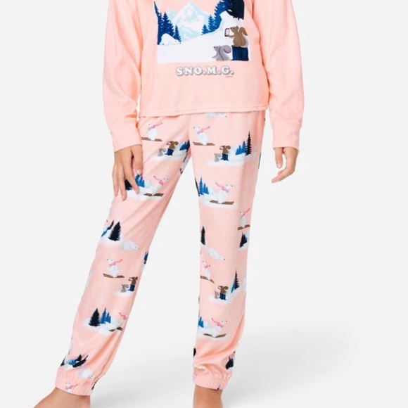 Nwt justice girl 2 piece pajamas pretty pink polar bear Sz medium/10 - Picture 2 of 7